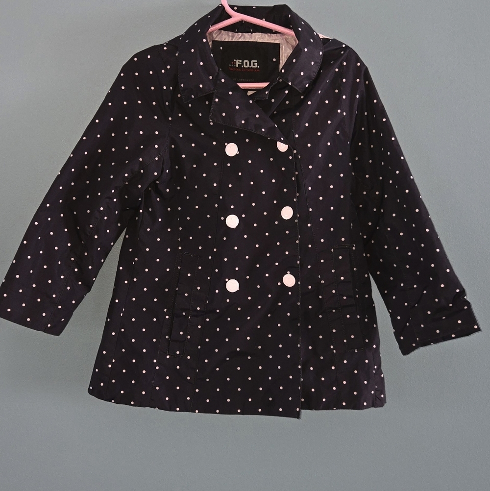 *Back To School* Black and Pink Polka Dot Spring Jacket By London FOG (5)
